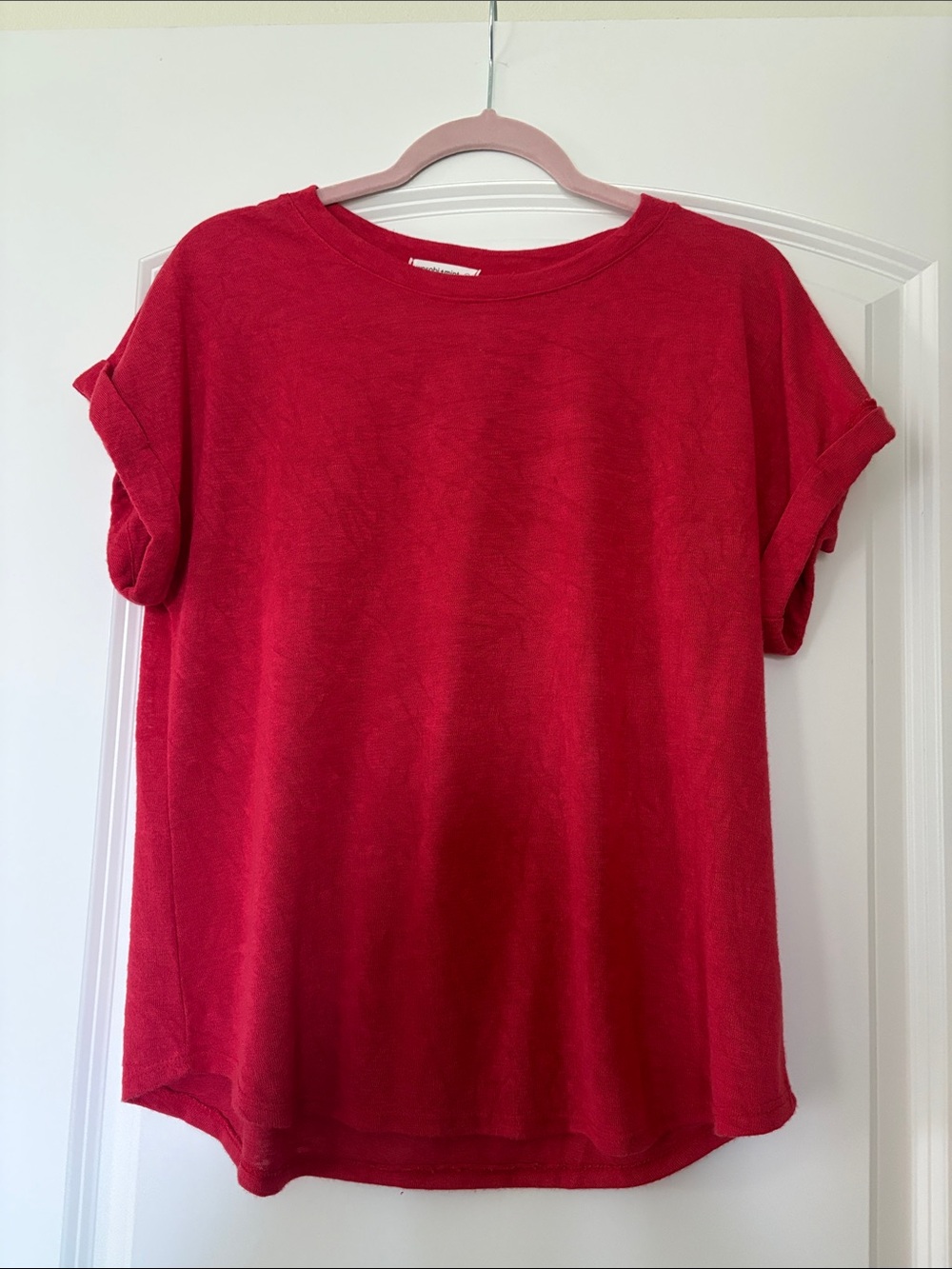 Everyday Crewneck Short-Sleeve Tee in Red